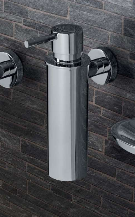 Colombo Plus Dispenser spandisapone liquido a Parete Cromo, dettaglio ravvicinato del materiale e dell'aggancio - Colombo...