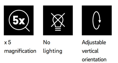 Industrias Cosmic Specchio 5x Ingranditore Da appoggio Nero 2923686
