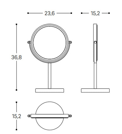Industrias Cosmic Specchio 5x Ingranditore Da appoggio Nero 2923686