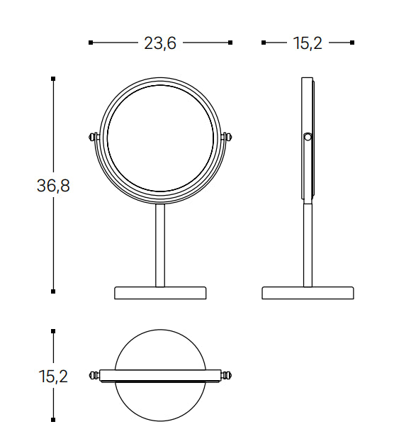 Industrias Cosmic Specchio 5x Ingranditore Da appoggio Nero 2923686