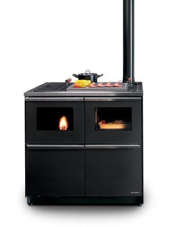 Cucina A Pellet ad acqua in Acciaio Nero Palazzetti Bella Idro 20