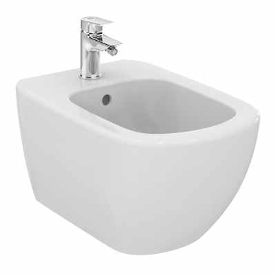 Ideal Standard Tesi Bidet Sospeso monoforo Bianco, vista frontale su sfondo bianco