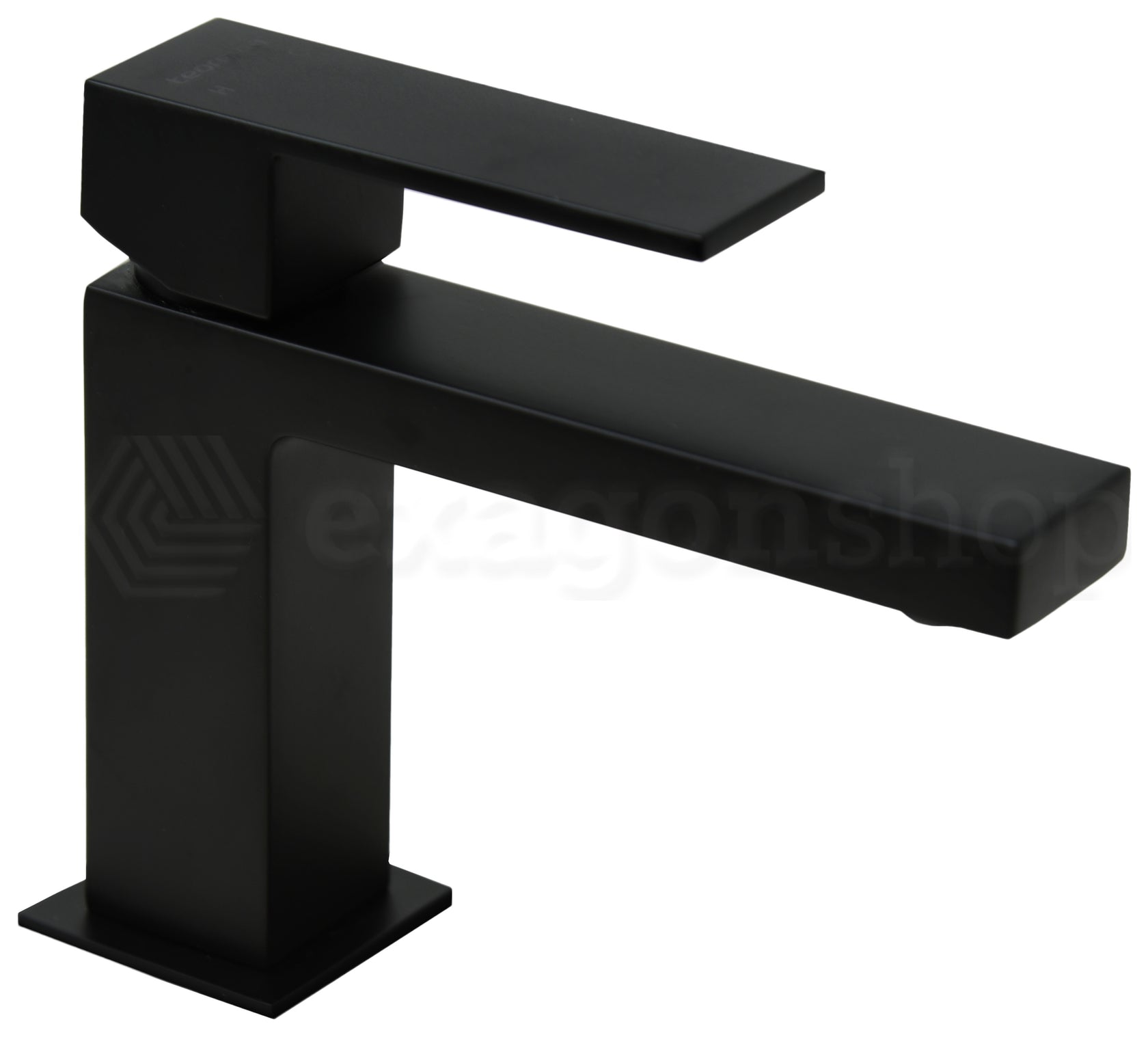 Miscelatore per lavabo con scarico click clack nero opaco ambientato su piano bagno con accessori - Teorema