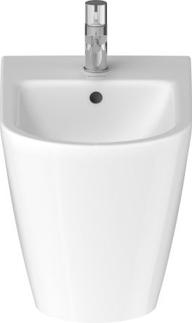 Bidet a Pavimento Monoforo in Ceramica Bianco D-Neo Duravit, vista frontale su sfondo bianco