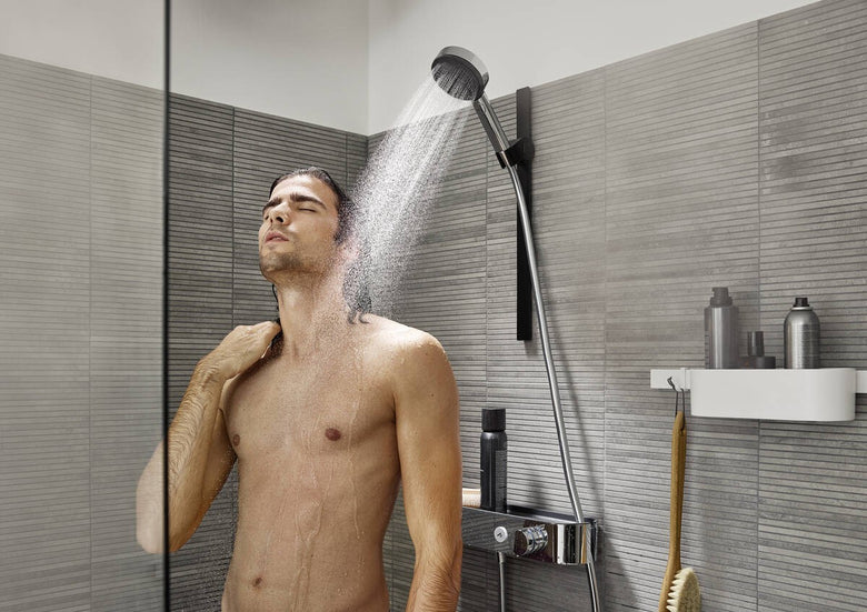 Disegno tecnico con quote di Hansgrohe Pulsify Select S Doccetta 105 3 jet Active