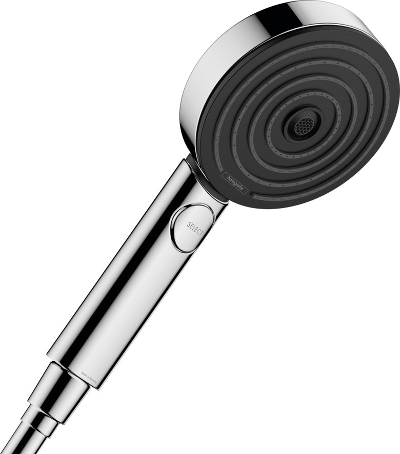Hansgrohe Pulsify Select S Doccetta 105 3 jet Active, componenti inclusi smontati: corpo incasso, placca e rosone