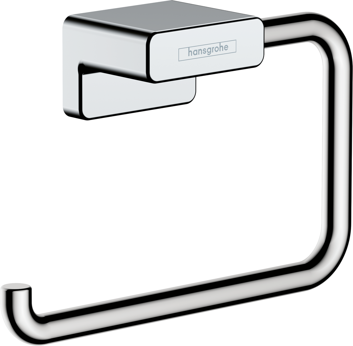 Porta Rotolo a muro Senza Copertura Cromo Hansgrohe montato a parete, vista del design e della finitura