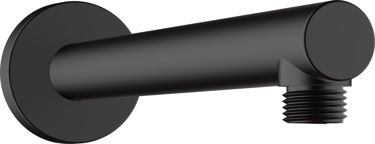 Hansgrohe Vernis Blend Braccio Doccia 24 Cm Cromo, vista frontale della maniglia e della bocca di erogazione