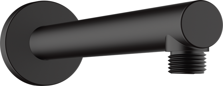 Hansgrohe Vernis Blend Braccio Doccia 24 Cm Cromo, vista frontale della maniglia e della bocca di erogazione