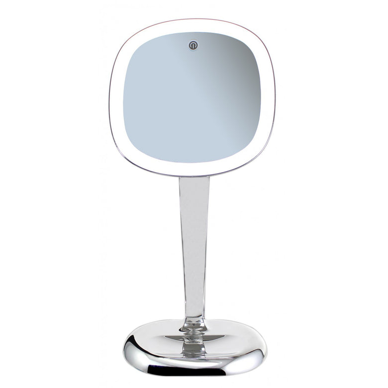Specchio ingranditore x3 Monofacciale Quadrato Con ambientato in bagno moderno con specchio e accessori - Koh I Noor