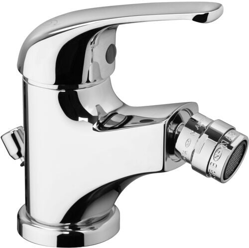 Paffoni Apollo 3 Miscelatore Bidet con scarico automatico, dettaglio ravvicinato della finitura e del marchio