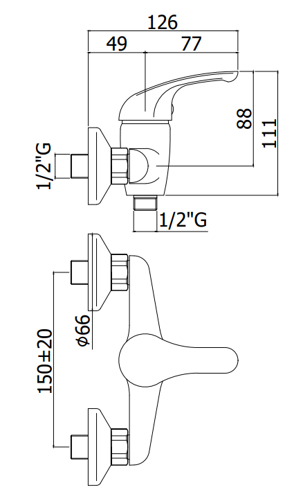 Paffoni Apollo 3 APM3168CR Miscelatore Doccia Esterno Cromo, componenti inclusi smontati: corpo incasso, placca e rosone