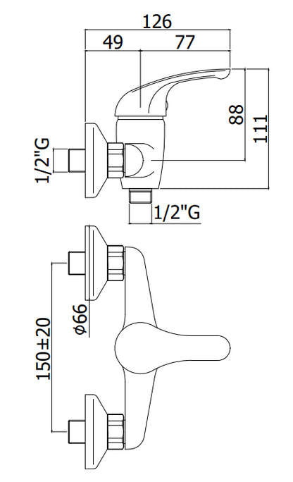 Paffoni Apollo 3 APM3168CR Miscelatore Doccia Esterno Cromo