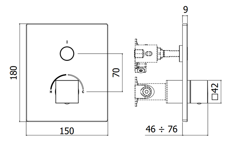 Paffoni Compactbox Cpm513 Miscelatore doccia ad incasso 1, componenti inclusi smontati: corpo incasso, placca e rosone