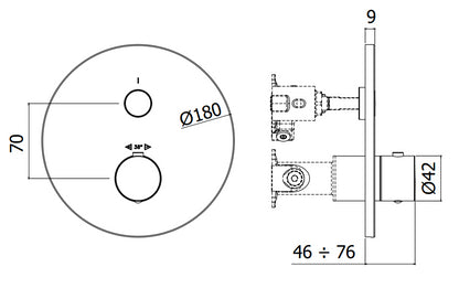 Paffoni Compact Box Cpt013cr Set Esterno doccia Termostatico Senza Parte Incasso Cromo