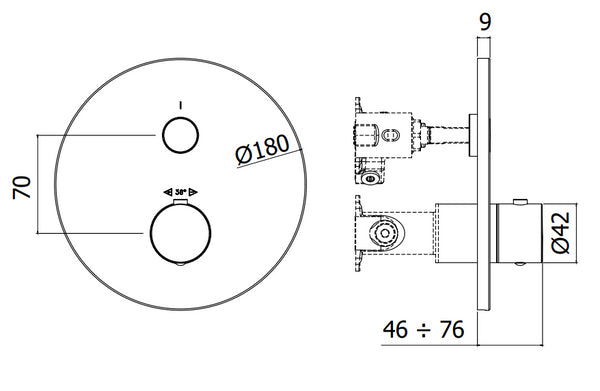 Paffoni Compact Box Cpt013cr Set Esterno doccia Termostatico Senza Parte Incasso Cromo