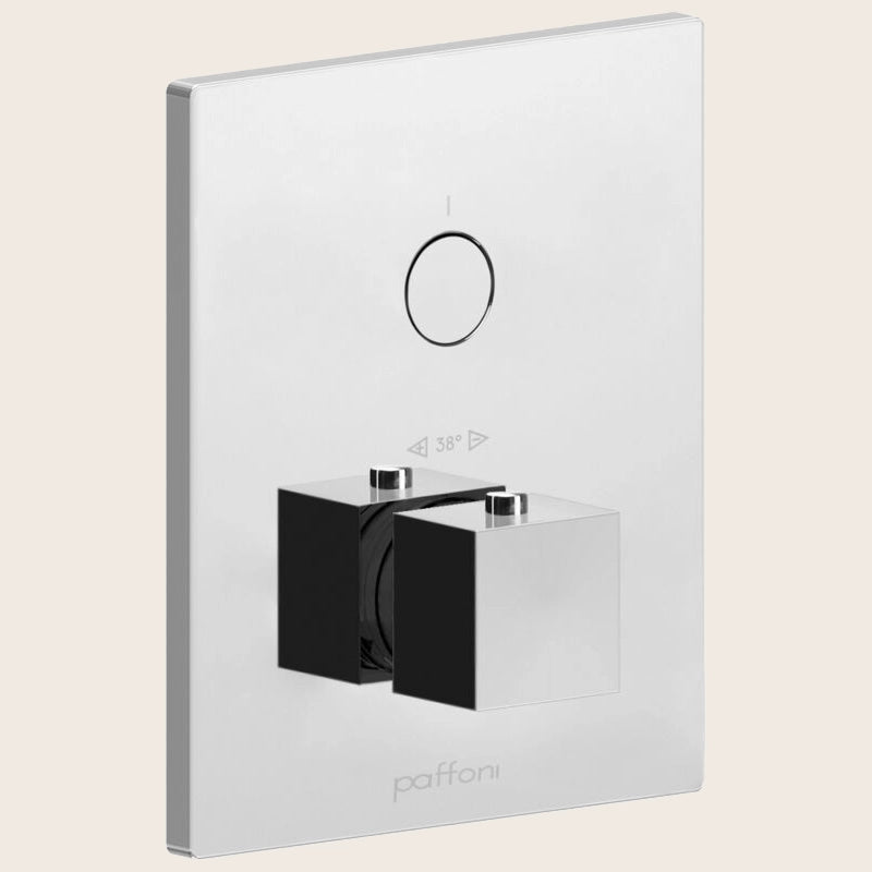 Paffoni Compact Box Cpt513cr Set Esterno doccia 1 funzione, vista frontale della maniglia e della bocca di erogazione
