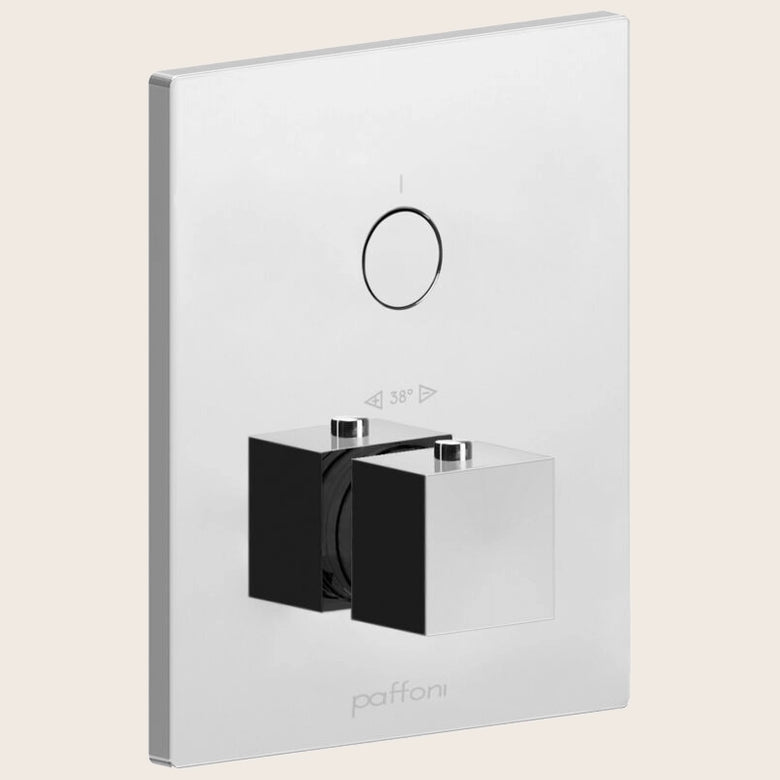 Paffoni Compact Box Cpt513cr Set Esterno doccia 1 funzione, vista frontale della maniglia e della bocca di erogazione