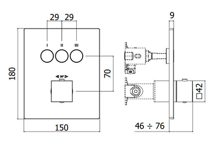 Paffoni Compact Box Cpt519cr Set Esterno doccia Termostatico 3 Funzioni Senza Parte Incasso Cromo