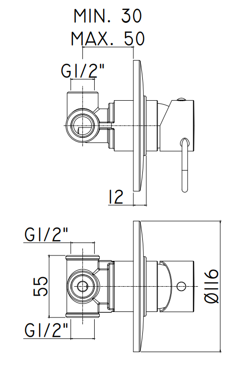 Paffoni Joker Jk010 Miscelatore doccia Incasso Con Piastra, componenti inclusi smontati: corpo incasso, placca e rosone