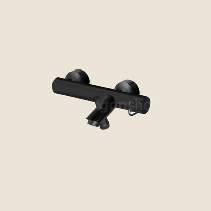 Paffoni Joker Jk022 Miscelatore Vasca Senza Duplex Nero visto dall'alto con superficie e piletta di scarico