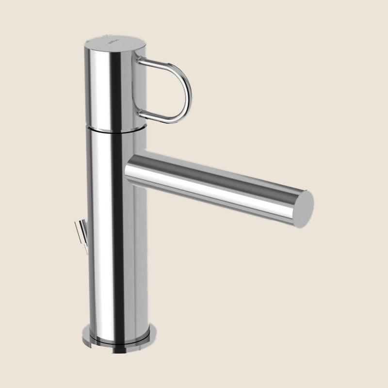 Paffoni Joker Jk075k Miscelatore Lavabo Con Scarico in lucido ambientato su piano bagno con accessori