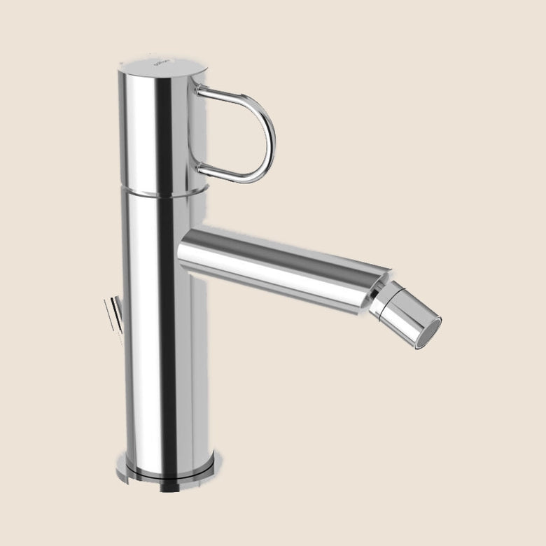 Paffoni Joker Jk135 Miscelatore Bidet Con Scarico, vista frontale della maniglia e della bocca di erogazione
