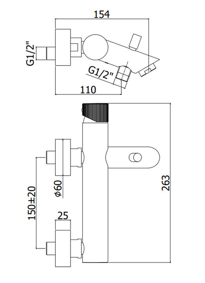 Paffoni Jo Jo026cr Miscelatore Vasca Con supporto a muro fisso in ABS con doccia e flessibile Cromo