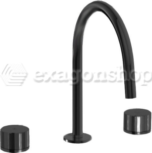 Paffoni Jo Jo052no Batteria Lavabo 3 Fori Girevole Senza Scarico Nero Opaco