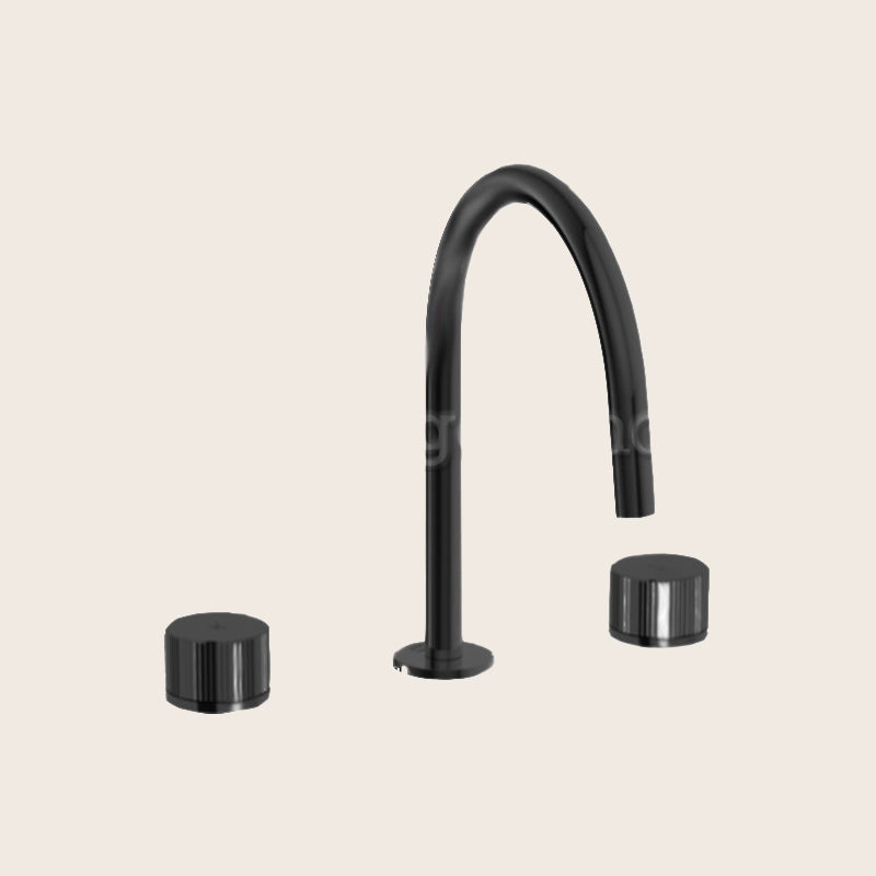 Paffoni Jo Jo052no Batteria Lavabo 3 Fori Girevole Senza ambientato su piano bagno con accessori