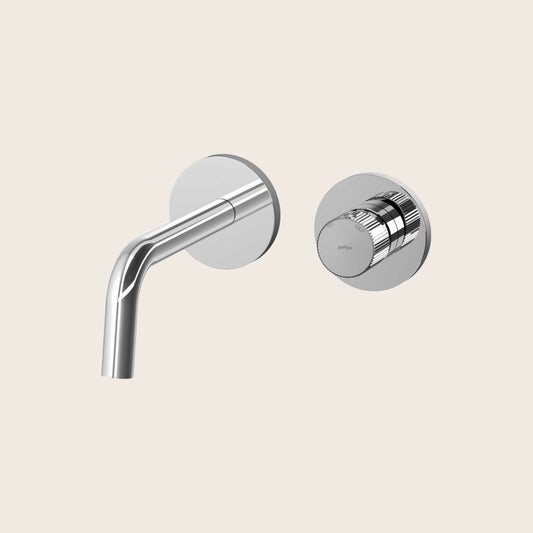 Paffoni Jo Jo104cr70 Miscelatore lavabo Incasso 2 Fori ambientato su piano bagno con accessori