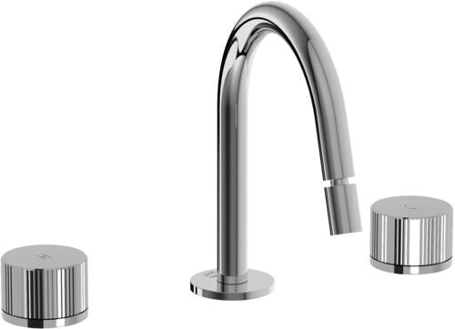 Paffoni Jo Jo119cr Batteria Bidet 3 Fori Senza Scarico Cromo, dettaglio ravvicinato della finitura e del marchio