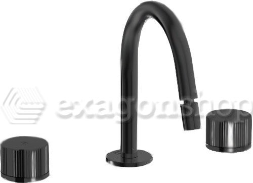 Paffoni Jo Jo119no Batteria Bidet 3 Fori Senza Scarico Nero, dettaglio ravvicinato della finitura e del marchio