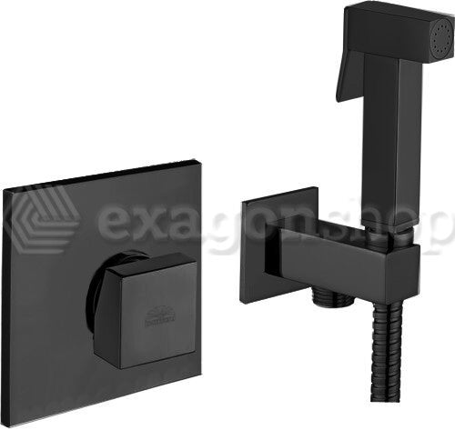 Paffoni Miscelatore con Doccetta bidet quadro e Corpo incasso Nero Opaco KITDUP112NO