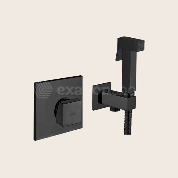 Paffoni Miscelatore con Doccetta bidet quadro e Corpo incasso Nero Opaco KITDUP112NO