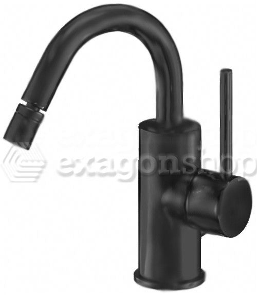 Paffoni Light Lig138no Miscelatore Bidet Senza Piletta Nero, dettaglio ravvicinato della finitura e del marchio