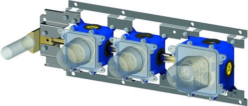 Paffoni Modular box Mdbox000 Corpo Incasso Termostatico 2, dettaglio ravvicinato della finitura e del marchio