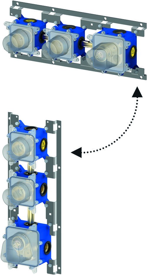 Paffoni Modular Box Mdbox018 Corpo Incasso Termostatico, dettaglio ravvicinato della finitura e del marchio