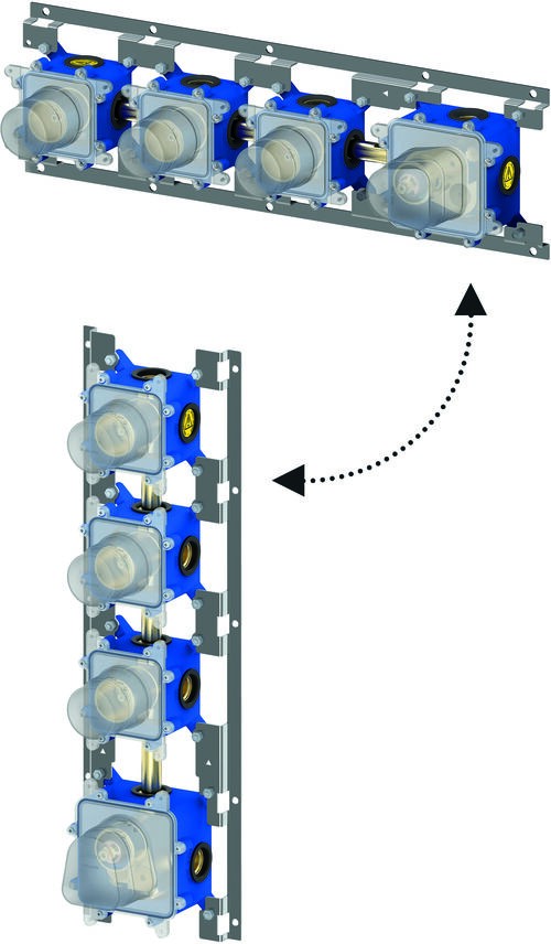 Paffoni Modular Box Mdbox019 Corpo Incasso Termostatico, dettaglio ravvicinato della finitura e del marchio