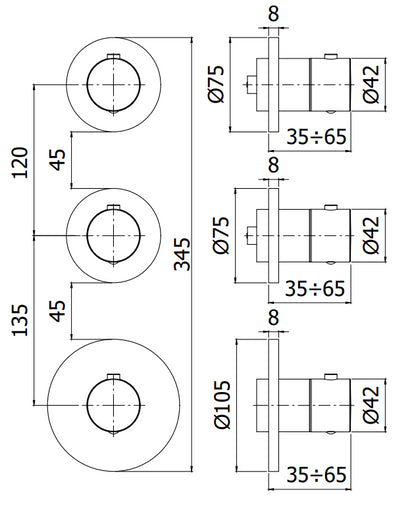 Paffoni Modular Box Mde018cr Set Esterno doccia Termostatico ad Incasso 2 Funzioni Senza Parte Incasso Cromo