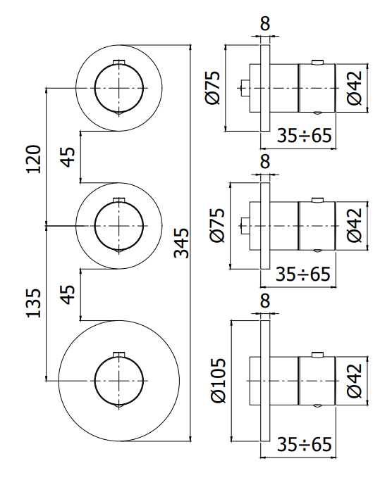 Paffoni Modular Box Mde018st Set doccia Termostatico Senza Steel, componenti inclusi smontati: corpo incasso, placca e rosone