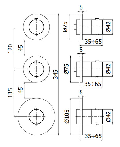 Paffoni Modular Box Mde018st Set Esterno doccia Termostatico ad Incasso 2 Funzioni Senza Parte Incasso Steel Acciaio