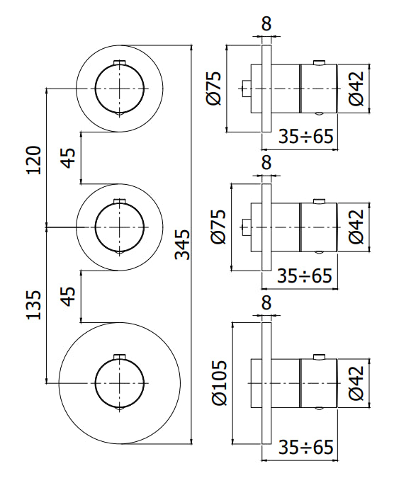 Paffoni Modular Box Mde018st Set Esterno doccia Termostatico ad Incasso 2 Funzioni Senza Parte Incasso Steel Acciaio