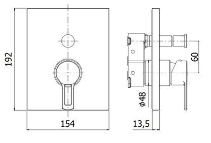 Paffoni Ringo Rinbox015no/M Miscelatore doccia Incasso Con Deviatore Piastra in Metallo Senza Parte Incasso Nero Opaco
