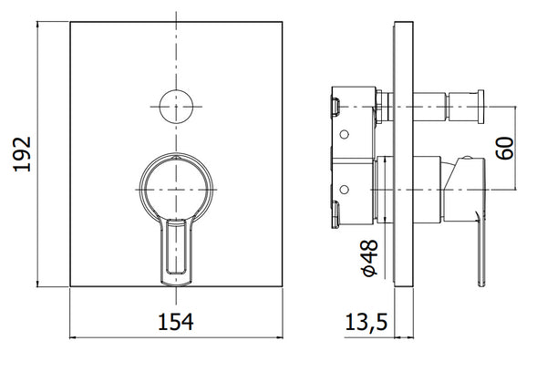 Paffoni Ringo Rinbox015no/M Miscelatore doccia Incasso Con Deviatore Piastra in Metallo Senza Parte Incasso Nero Opaco
