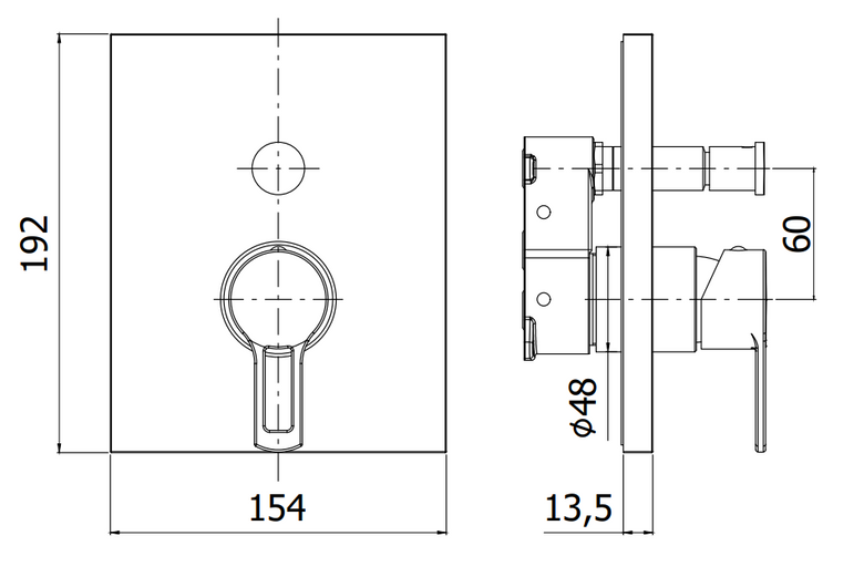 Paffoni Ringo Rinbox015noM Miscelatore doccia Senza Parte, componenti inclusi smontati: corpo incasso, placca e rosone