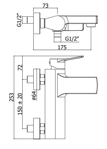 Paffoni Tilt Ti022no Miscelatore Vasca Senza Duplex Nero Opaco