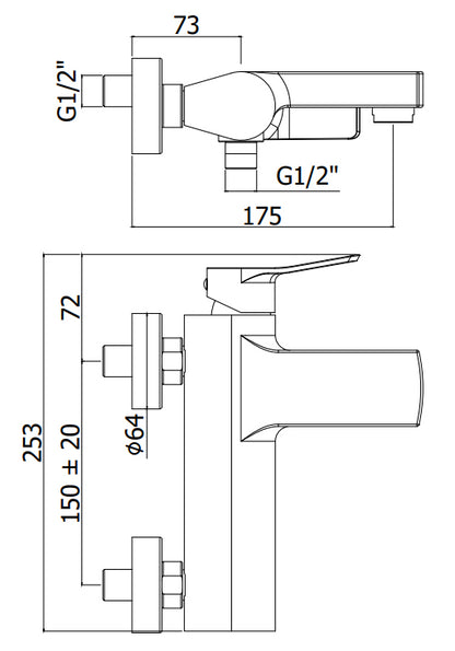 Paffoni Tilt Ti026cr Miscelatore Vasca Con doccetta Cromo
