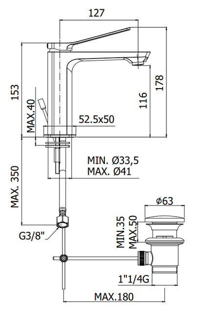 Paffoni Tilt Ti071cr Miscelatore Lavabo Senza Scarico Cromo