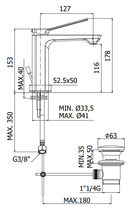 Paffoni Tilt Ti071cr Miscelatore Lavabo Senza Scarico Cromo